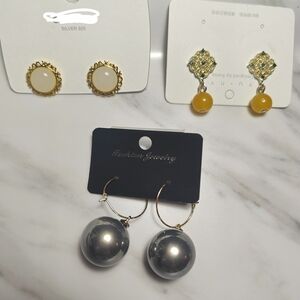 Fashion Jewelry Silver and Gold Earring Set